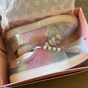 Yosi Samra kids rainbow glitter sneakers size 1Y 🩷
